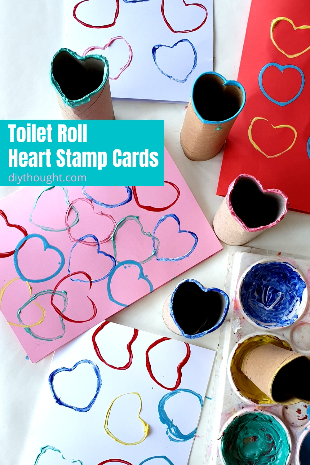 toilet roll heart stamp cards