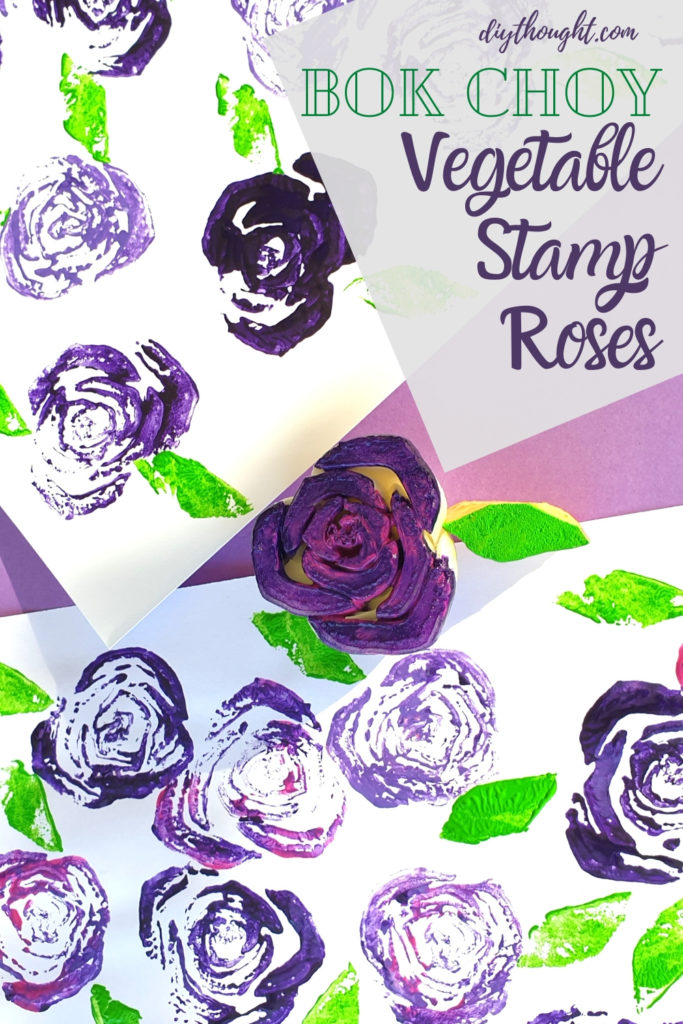 bok choy vegetable stamp roses