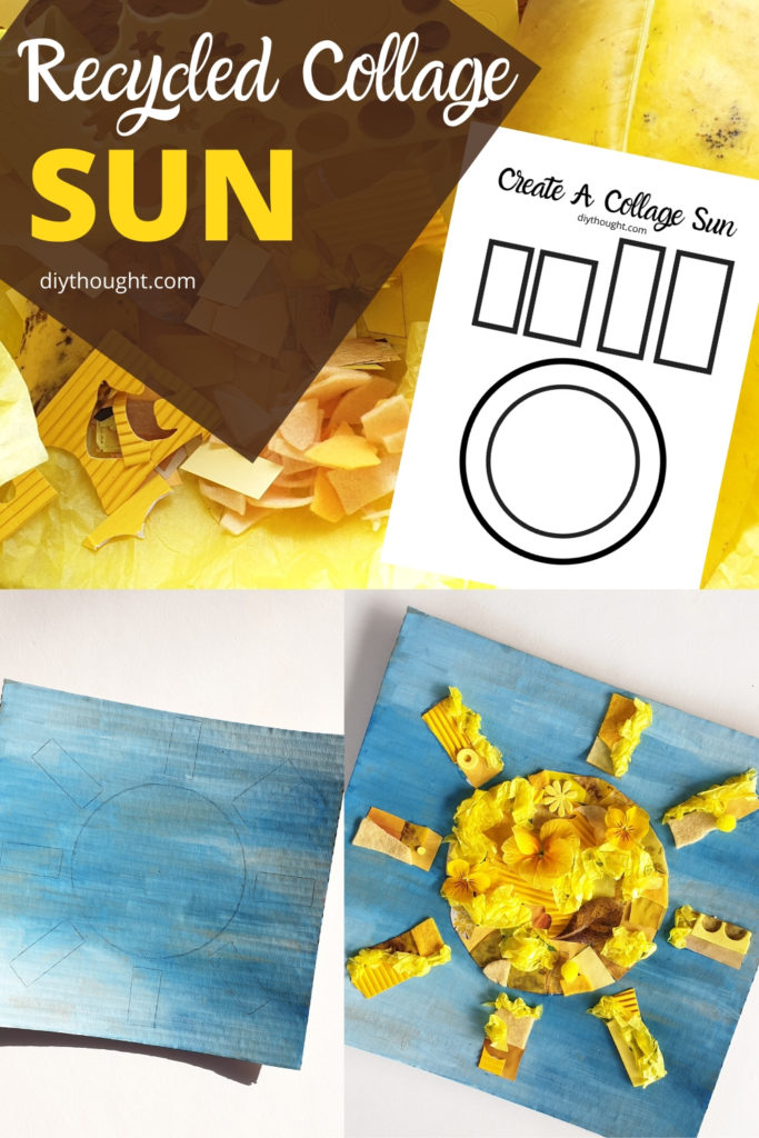 recycled collage sun craft