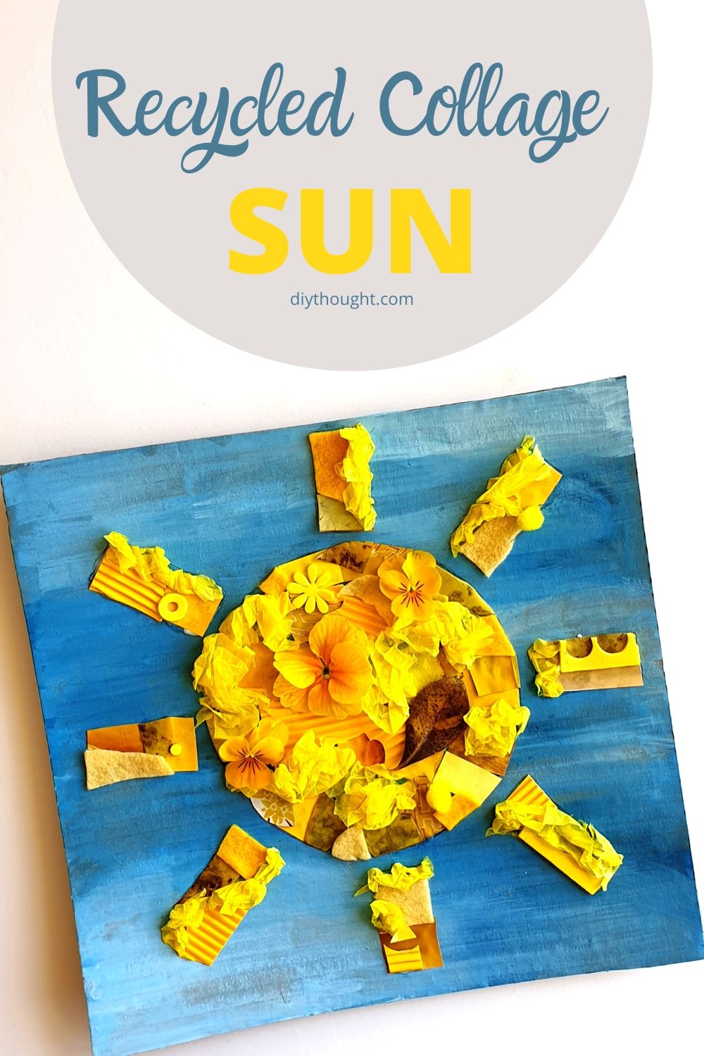 recycled collage sun craft