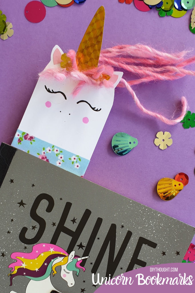 DIY unicorn bookmarks