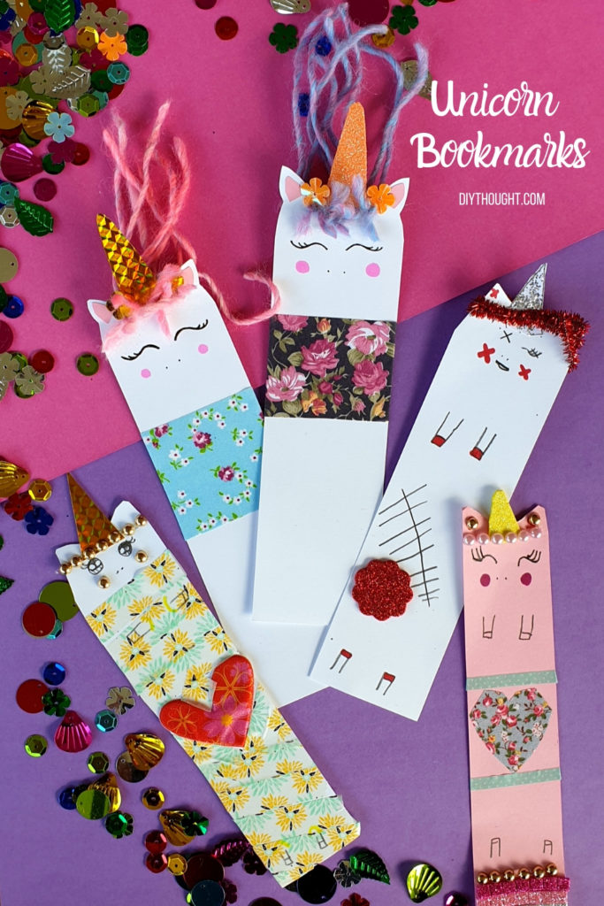 easy diy unicorn bookmarks diy thought