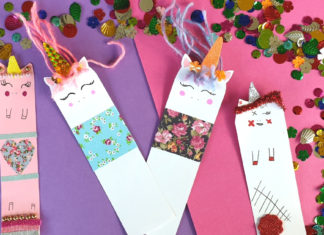 DIY unicorn bookmarks