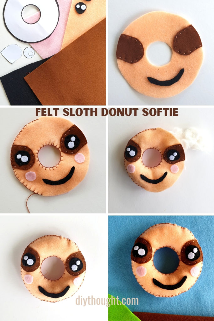 how to make a felt sloth donut softie