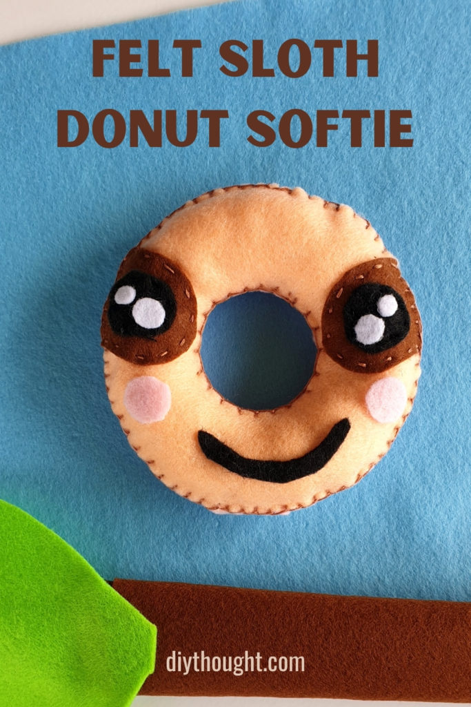 felt sloth donut softie tutorial