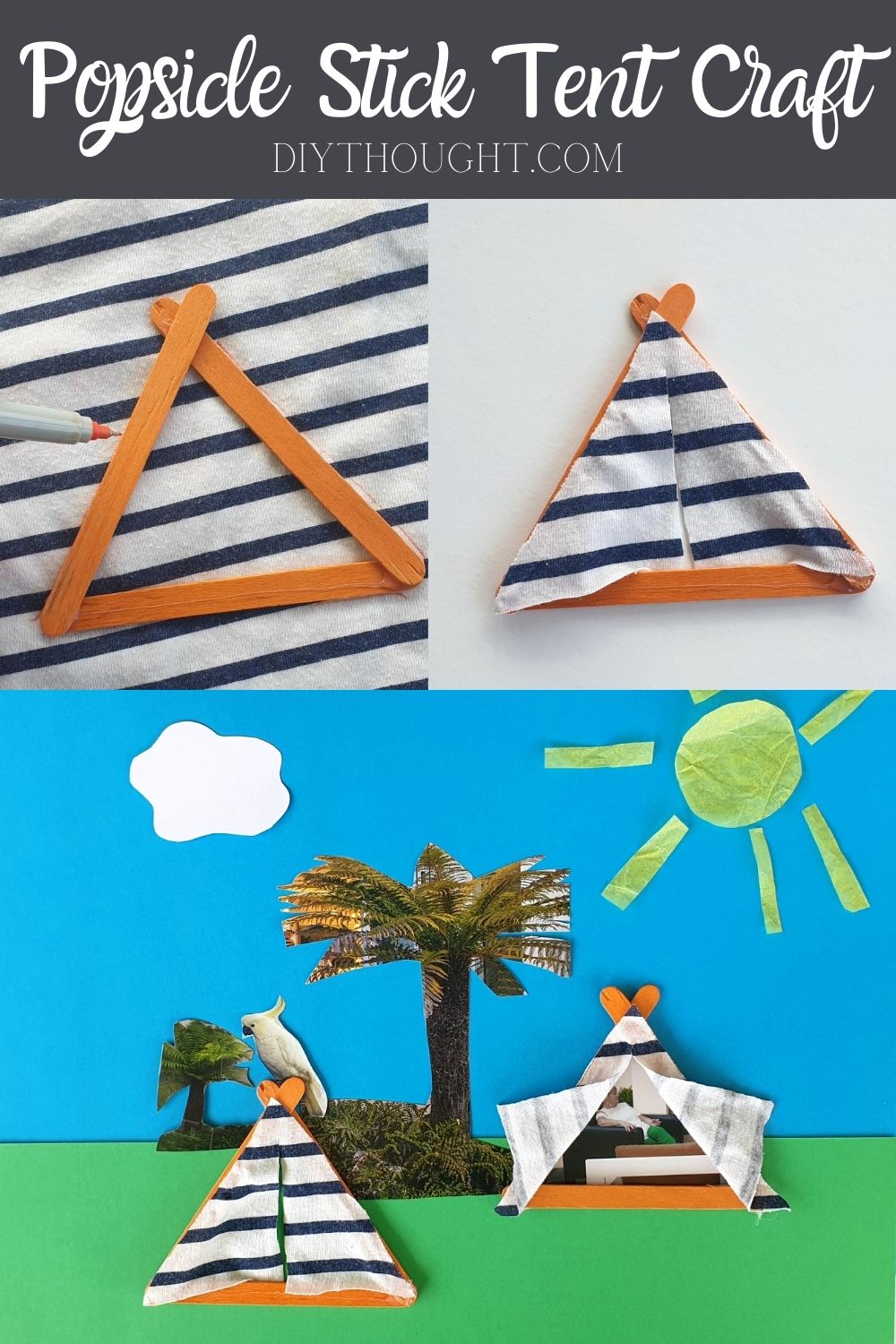 Popsicle stick tent craft