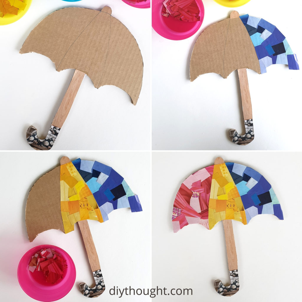 umbrella collage kids craft