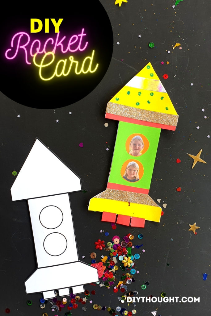 DIY rocket card craft