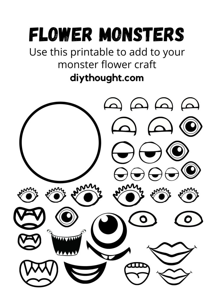 flower monster parts printable