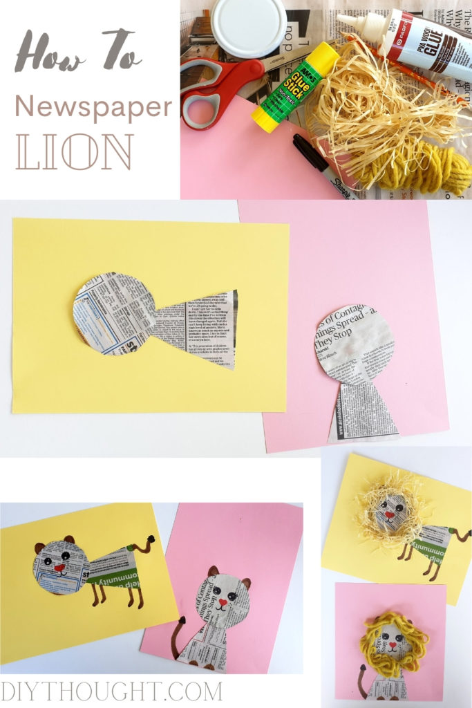 how to make a newspaper lion