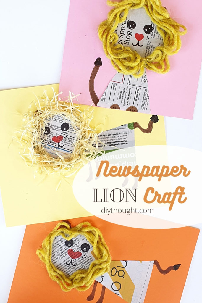 DIY newspaper lion craft