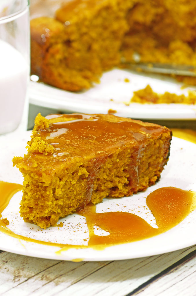 sticky caramel pumpkin cake