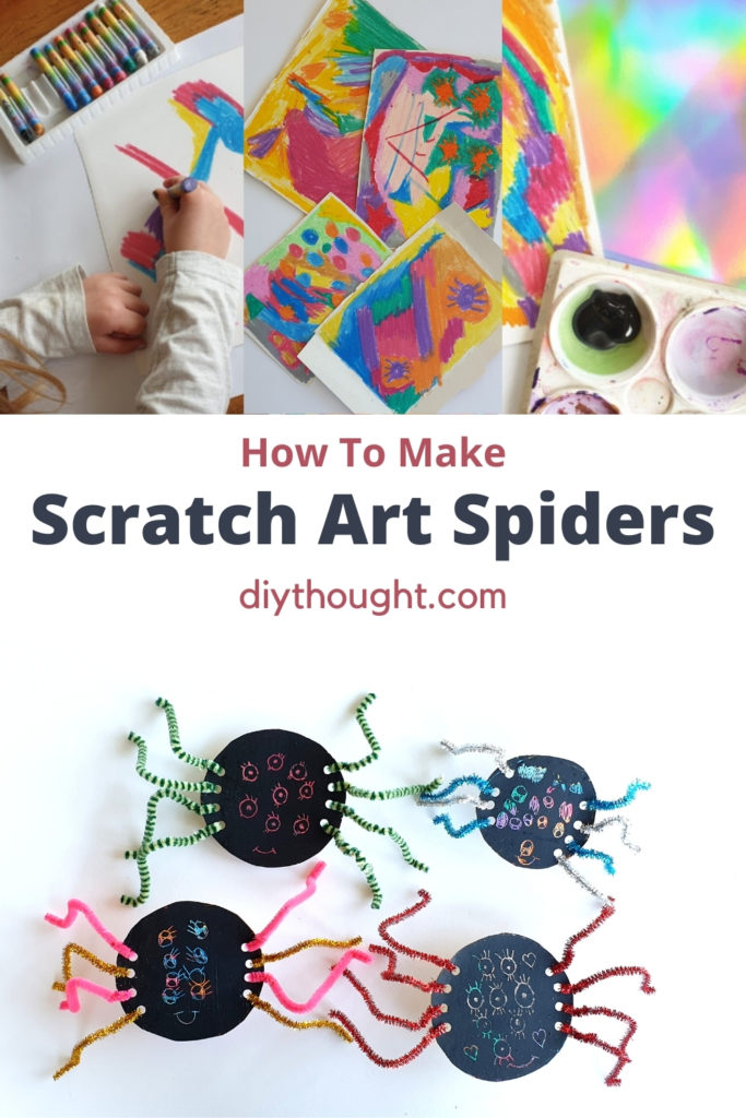 how to make scratch art spiders