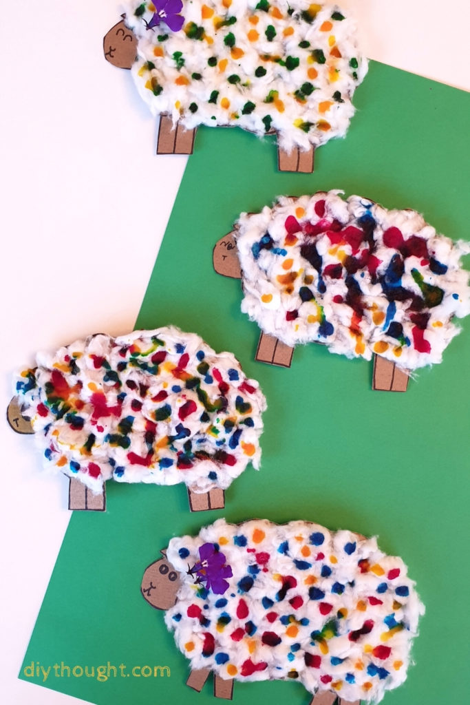 cardboard woolly sheep kids craft