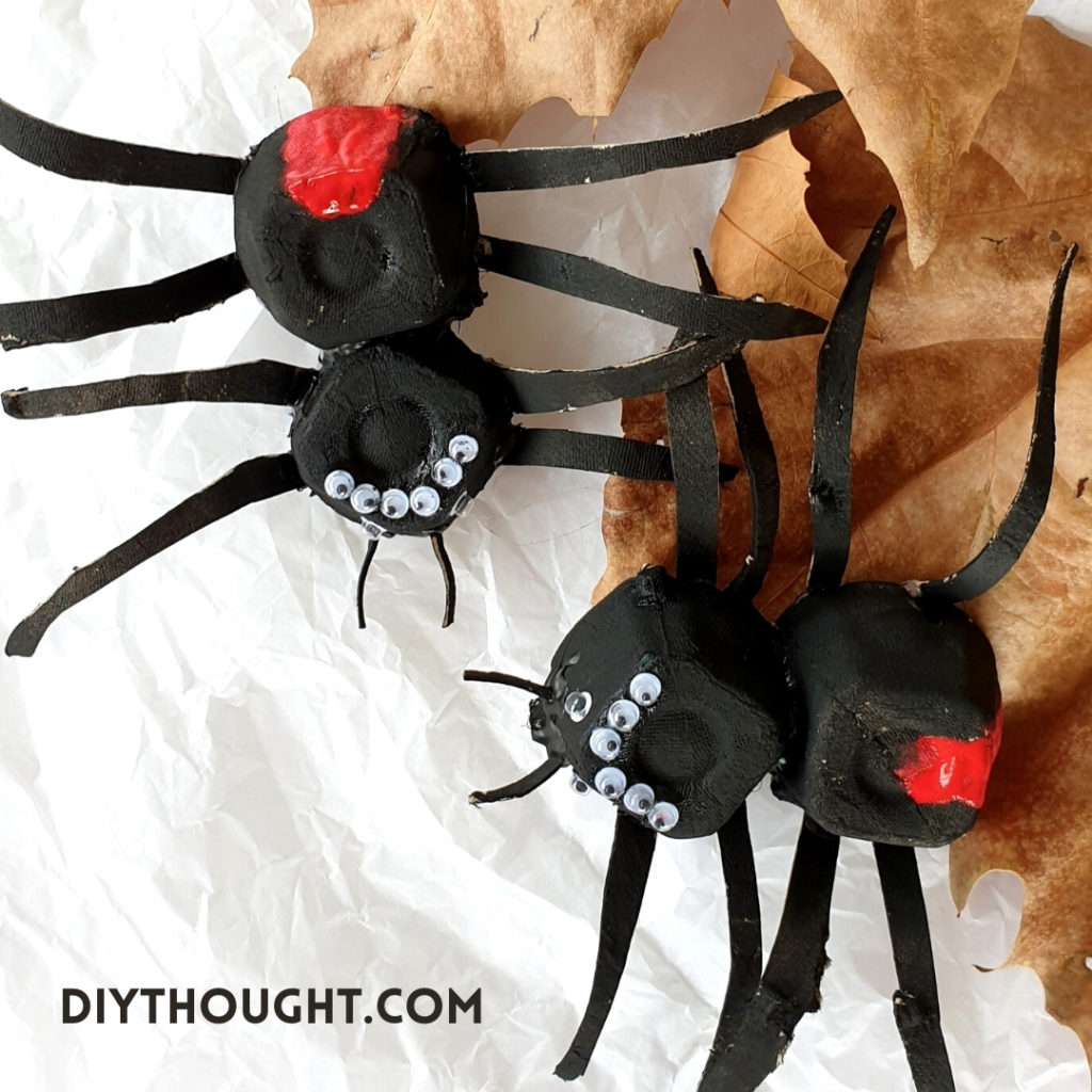 spider made from an egg carton
