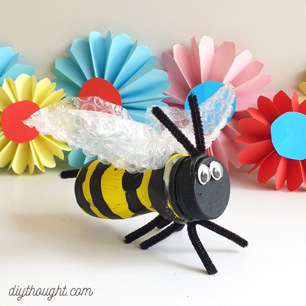 recycled bottle bee craft