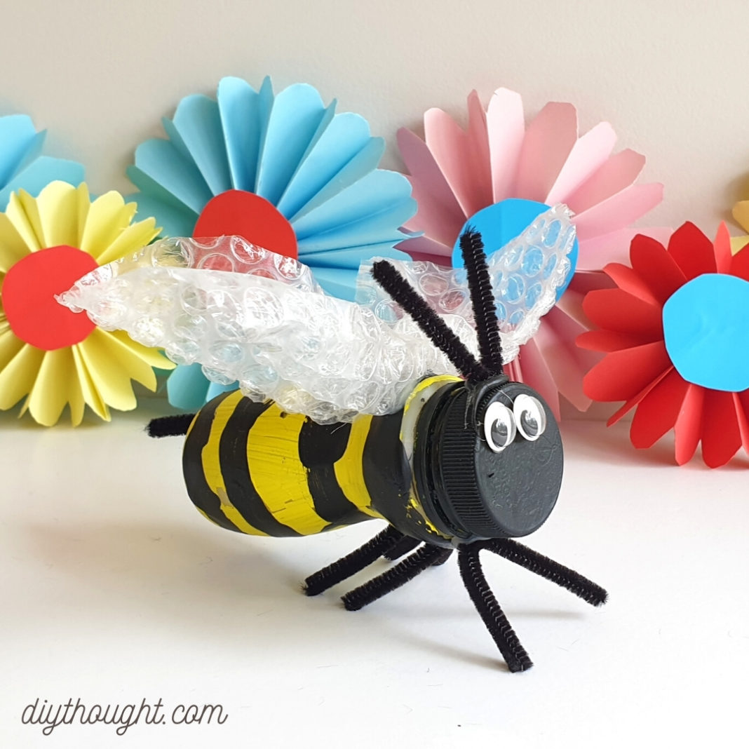 Recycled Bottle Bee Craft diy Thought