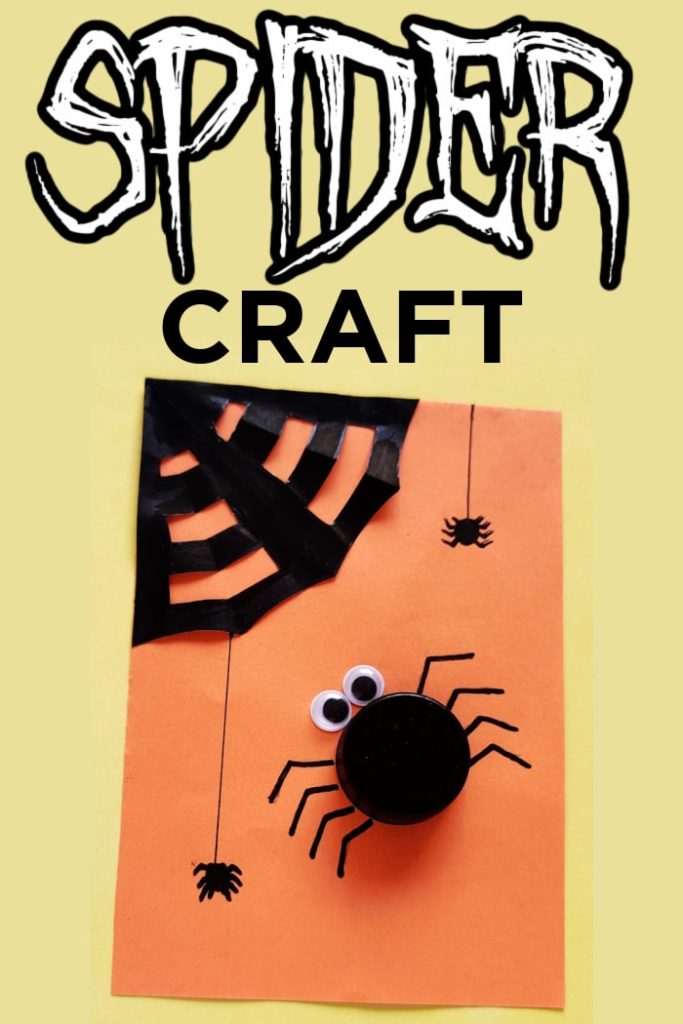 plastic lid spider craft