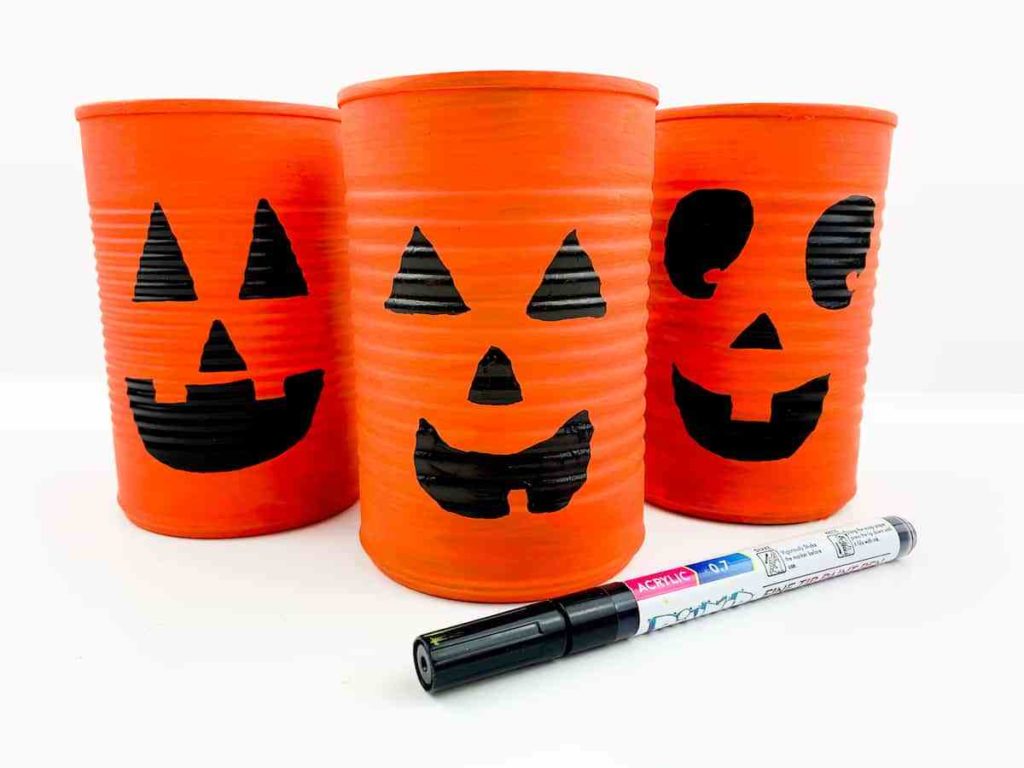tin can jack o'lanterns