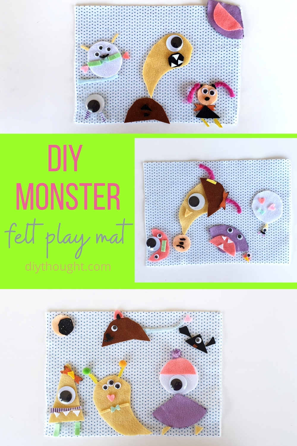 DIY Monster Felt Play Mat diy Thought