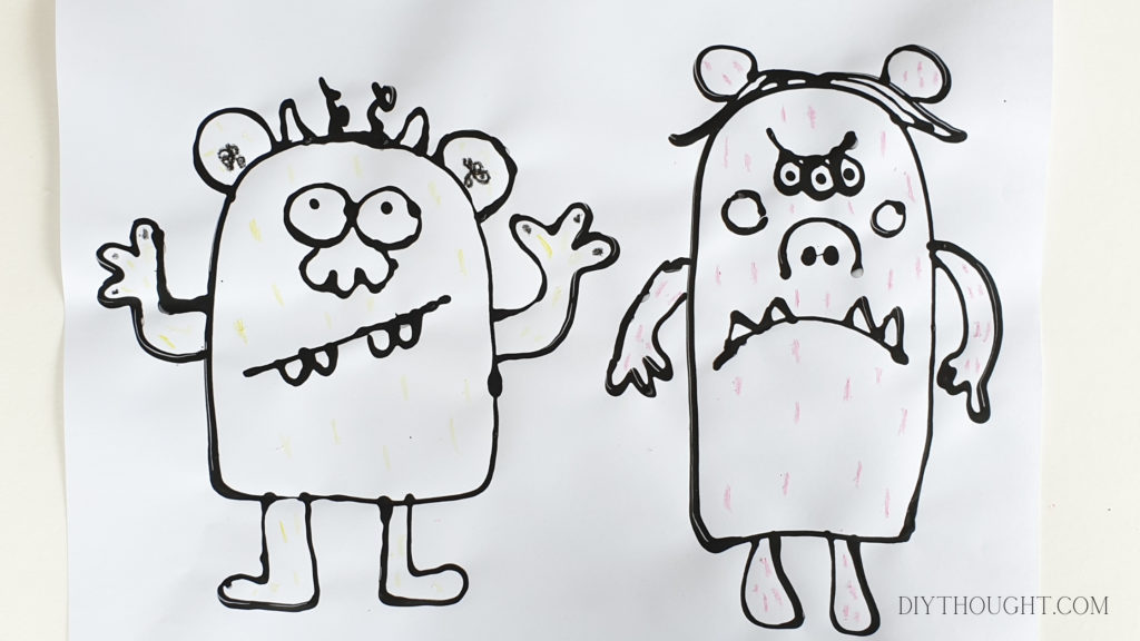 black glue monster outlines