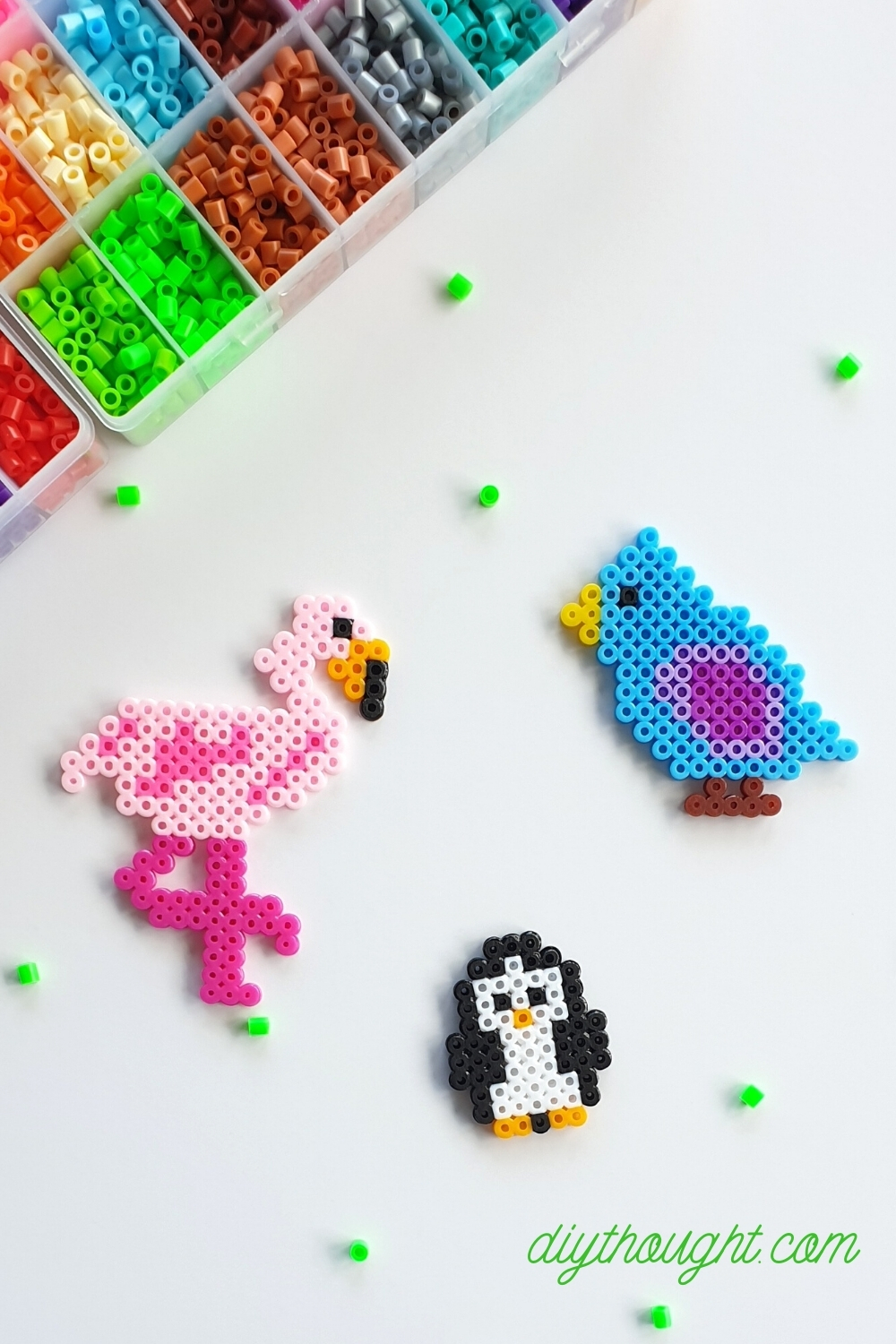 Perler Bead Birds diy Thought
