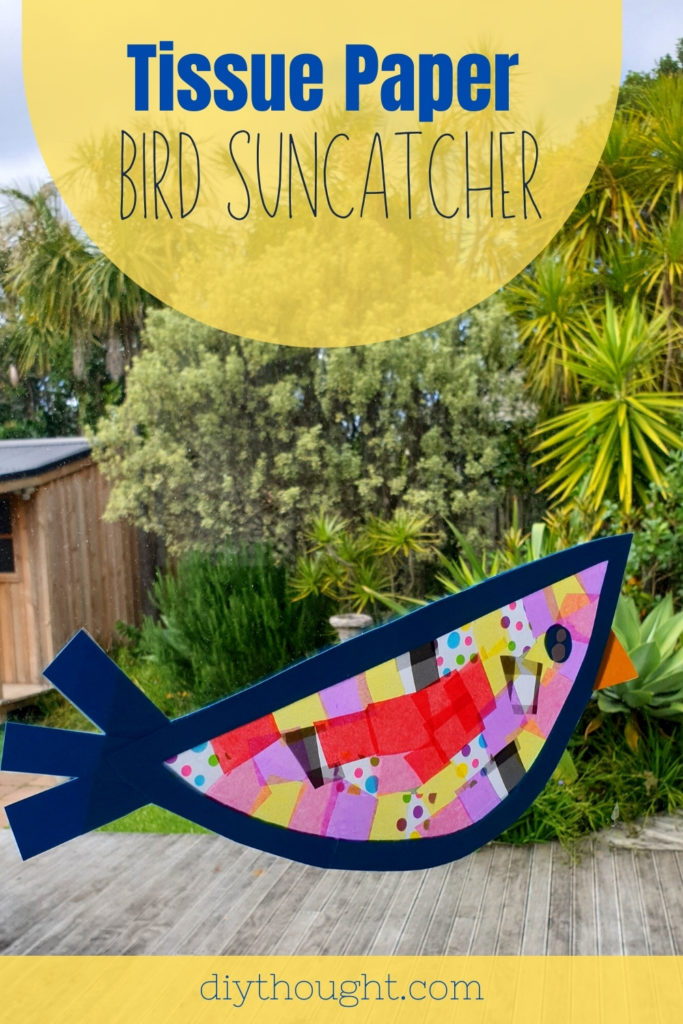 tissue paper bird suncatcher