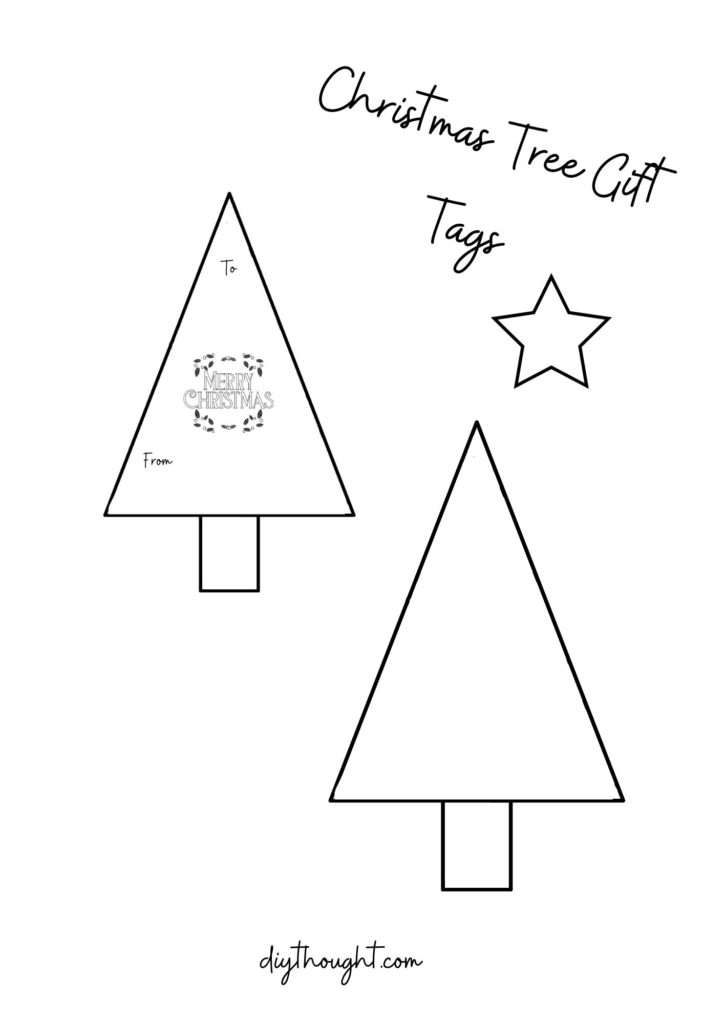 printable to make washi tape Christmas tree gift tags