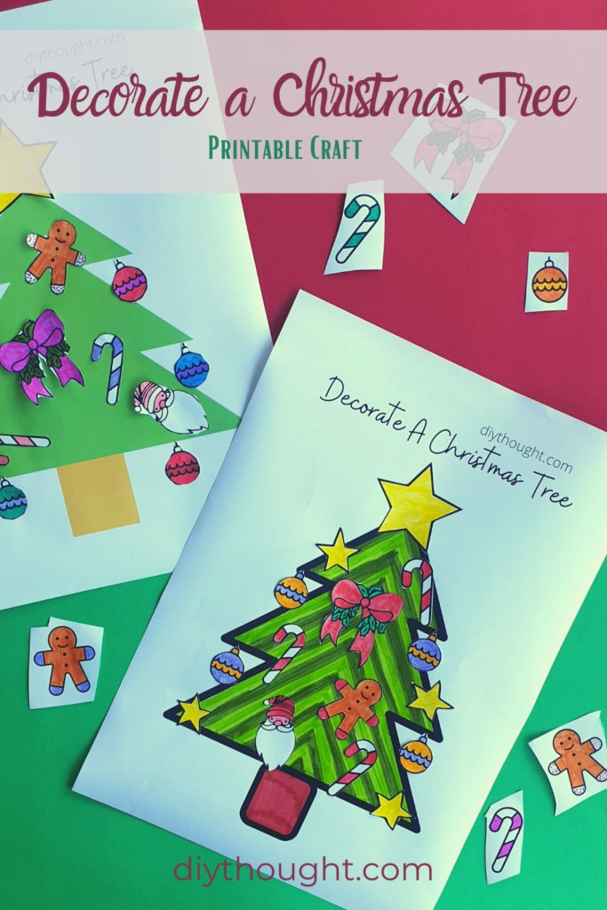 decorate a Christmas tree. Printable kids craft