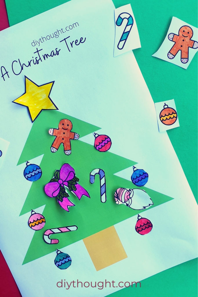 Decorate a Christmas tree printable activity