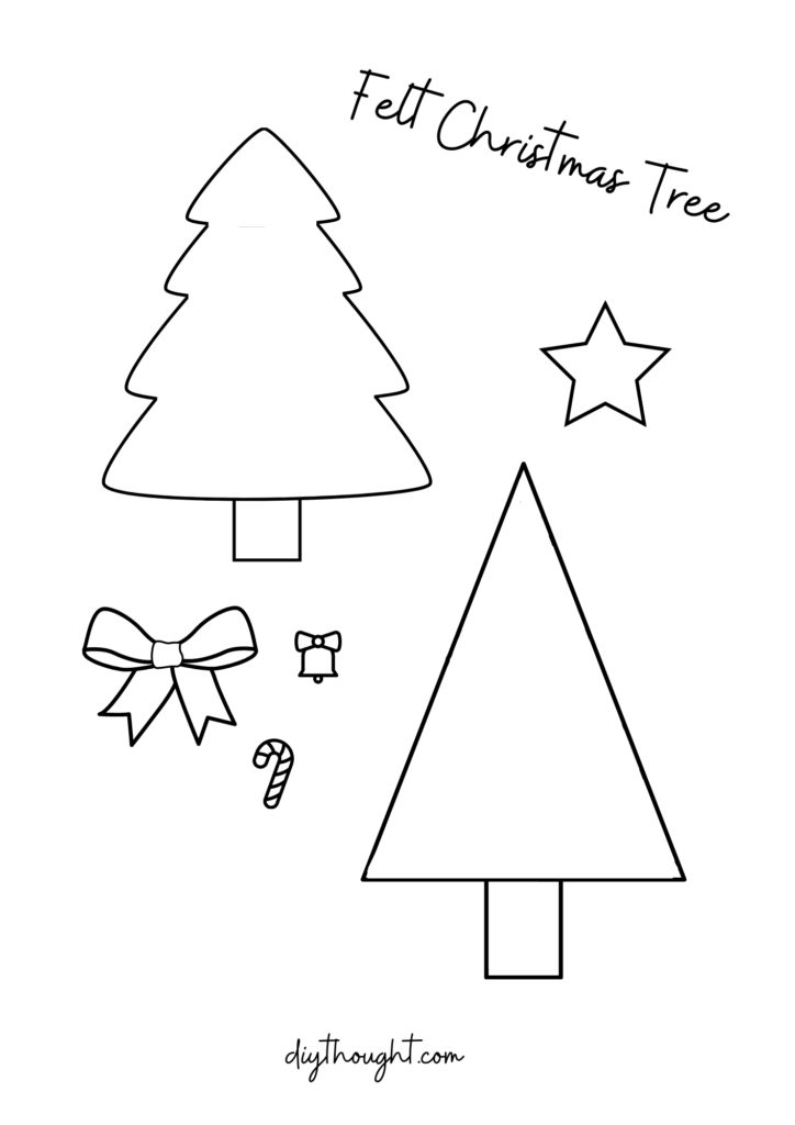 Felt Christmas Trees printable pattern