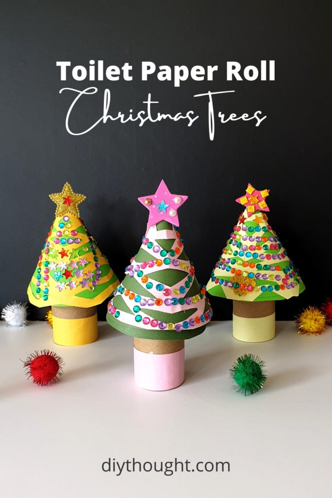 Toilet Paper Roll Christmas Trees  diy Thought