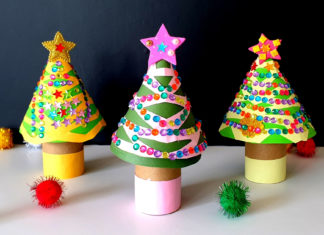 Toilet paper roll christmas tree