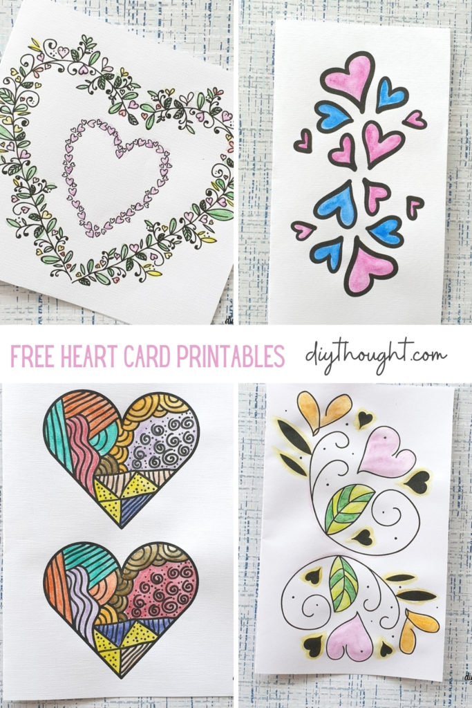 color it in heart card printable