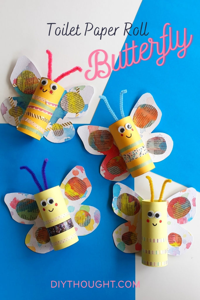 Toilet paper roll butterfly craft