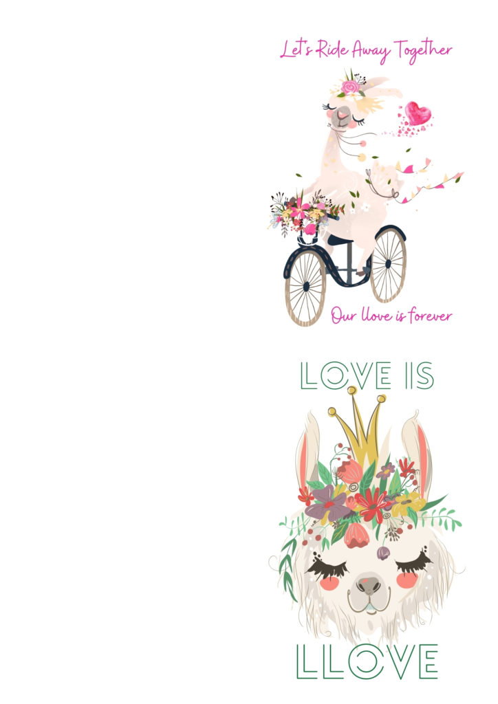 Free Llama Love Printable Cards