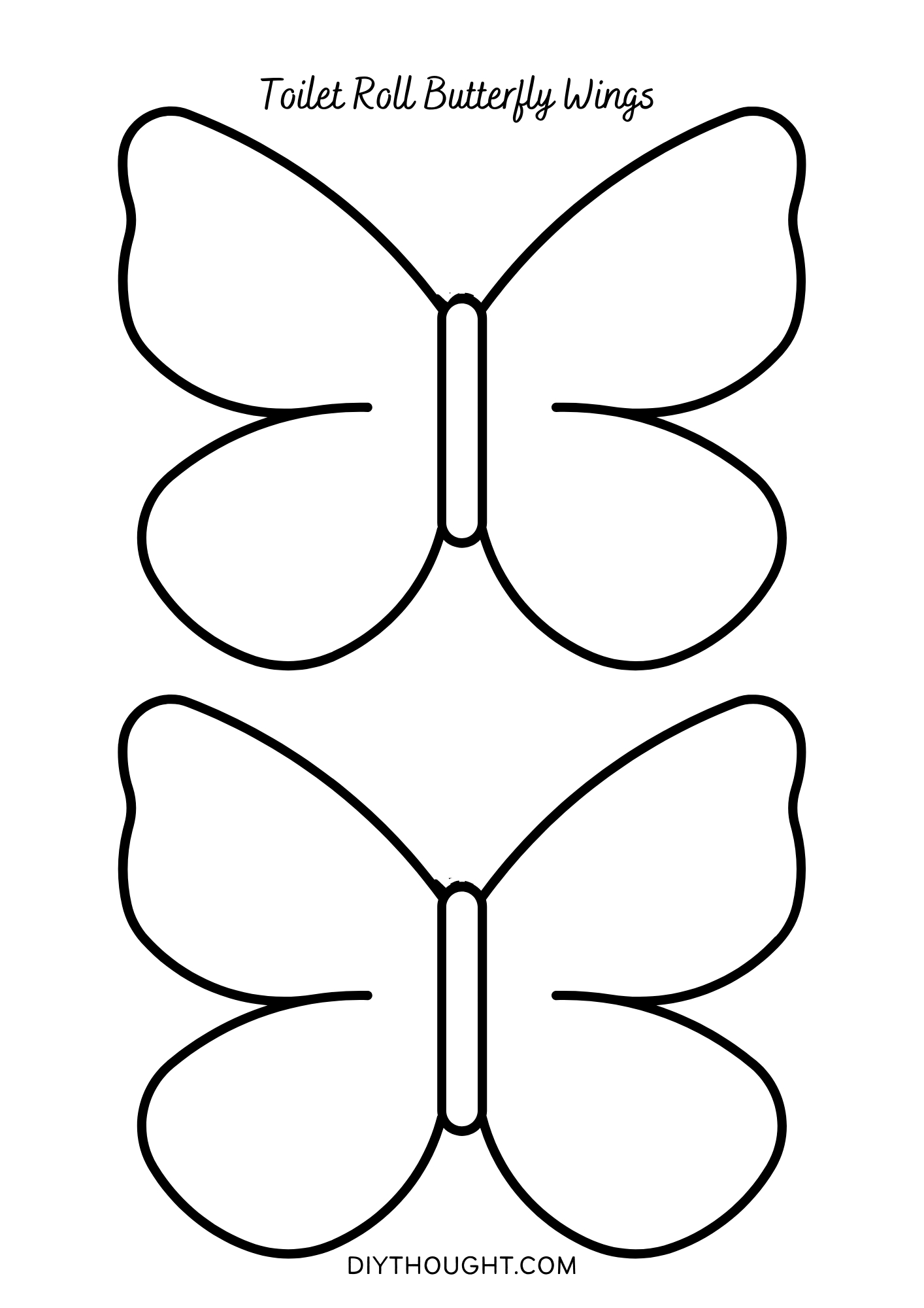 Toilet paper roll butterfly diy thought