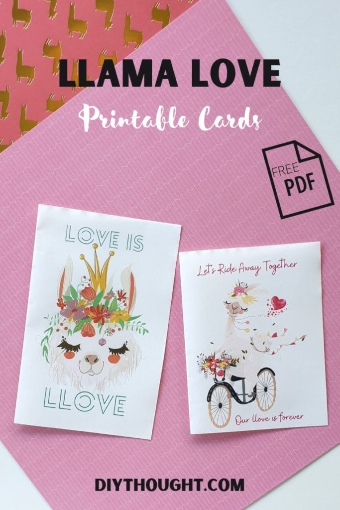 llama love Free Printable Valentine's Day Cards