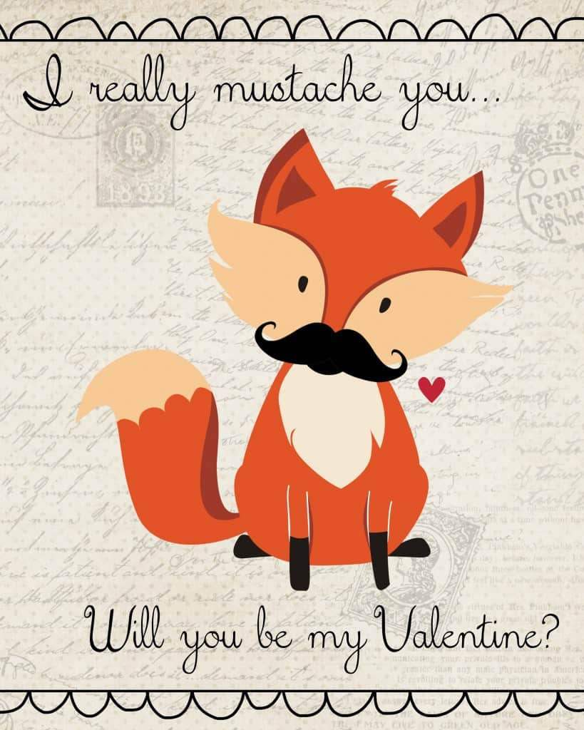 12+ Free Printable Valentine's Day Cards fox