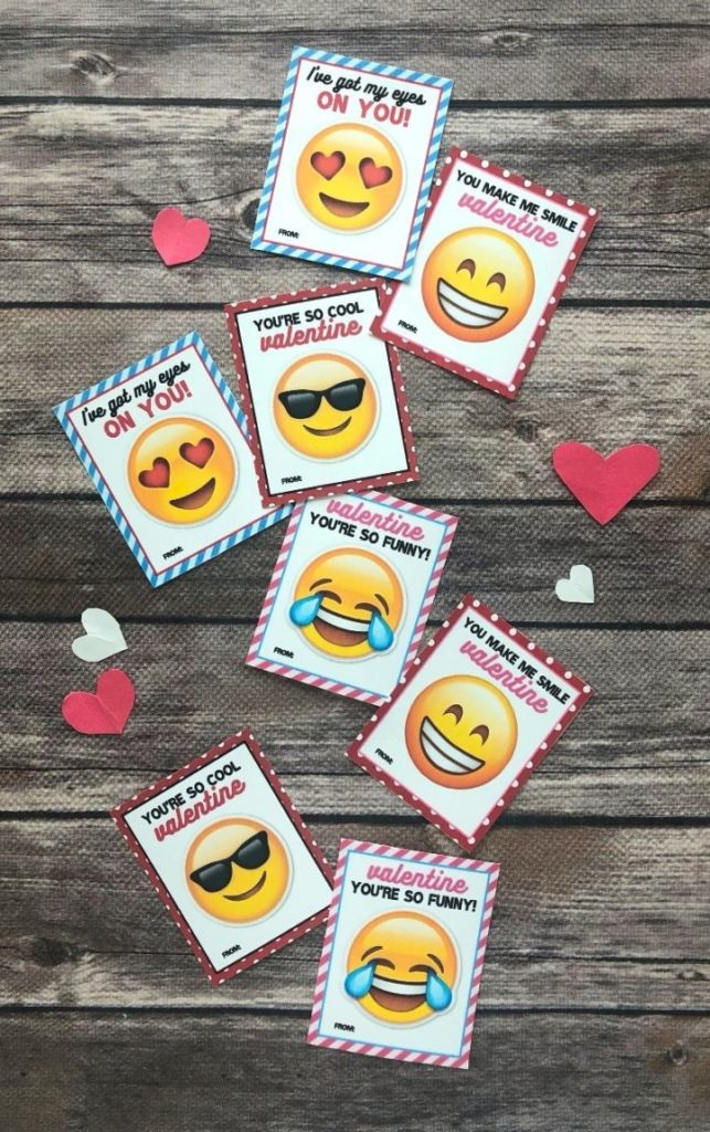 Emoji Free Printable Valentine's Day Cards