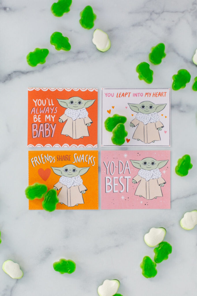 Baby Yoda Free Printable Valentine's Day Cards