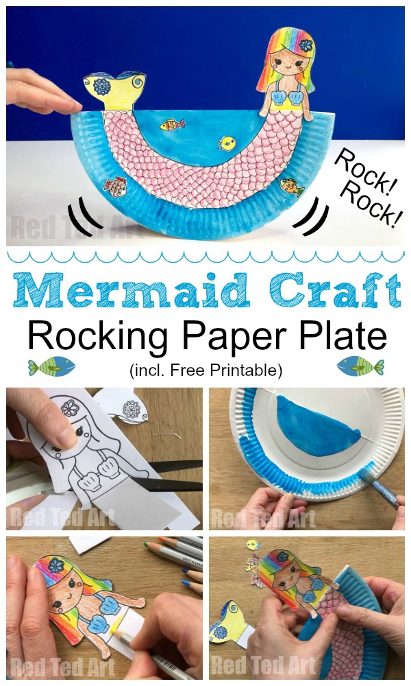 mermaid paper plate craft