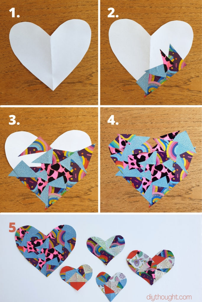 how to make a scrap contact paper heart craft