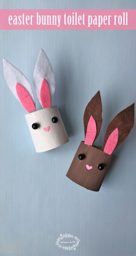 16 Kids Bunny Rabbit Easter Crafts- toilet paper roll