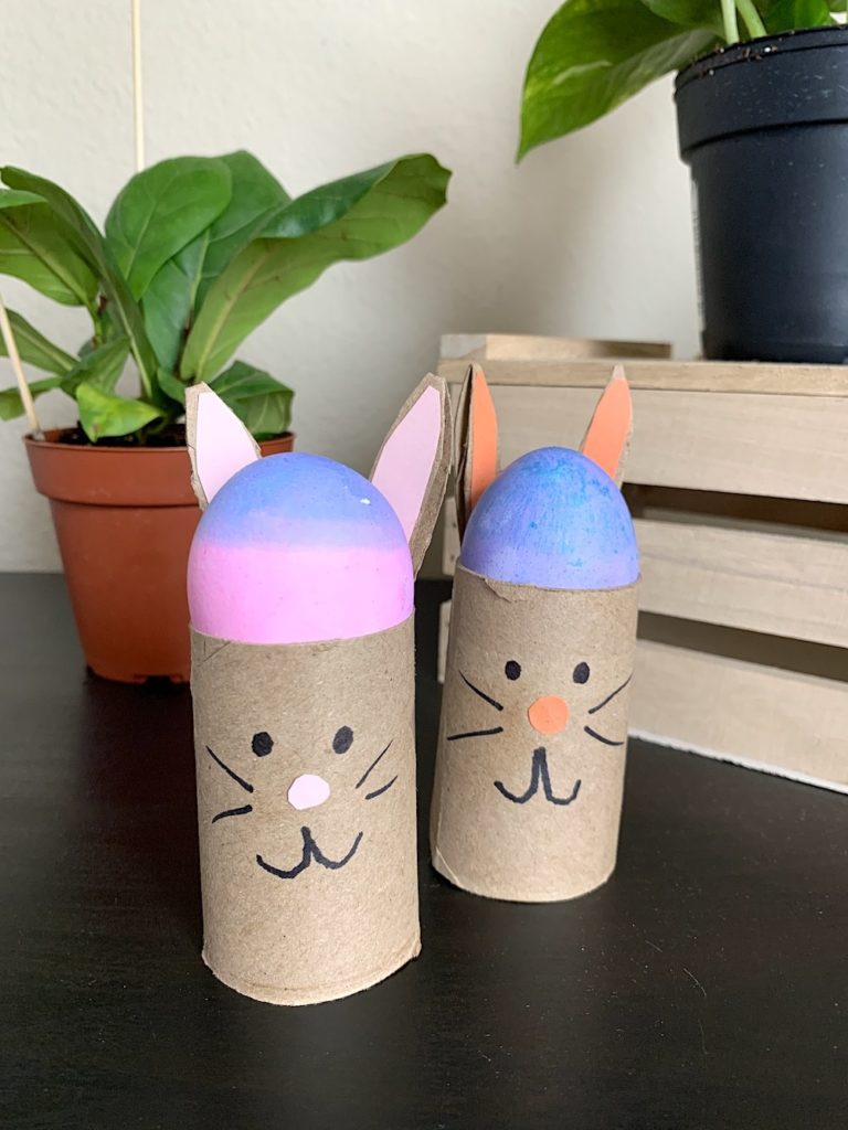 16 Kids Bunny Rabbit Easter Crafts- cardboard roll