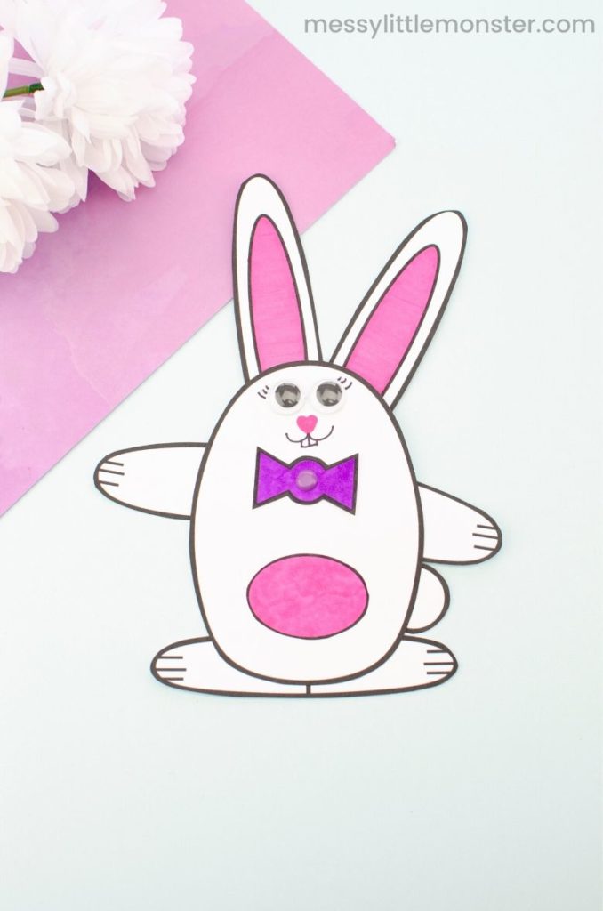 16 Kids Bunny Rabbit Easter Crafts- printable moving rabbit