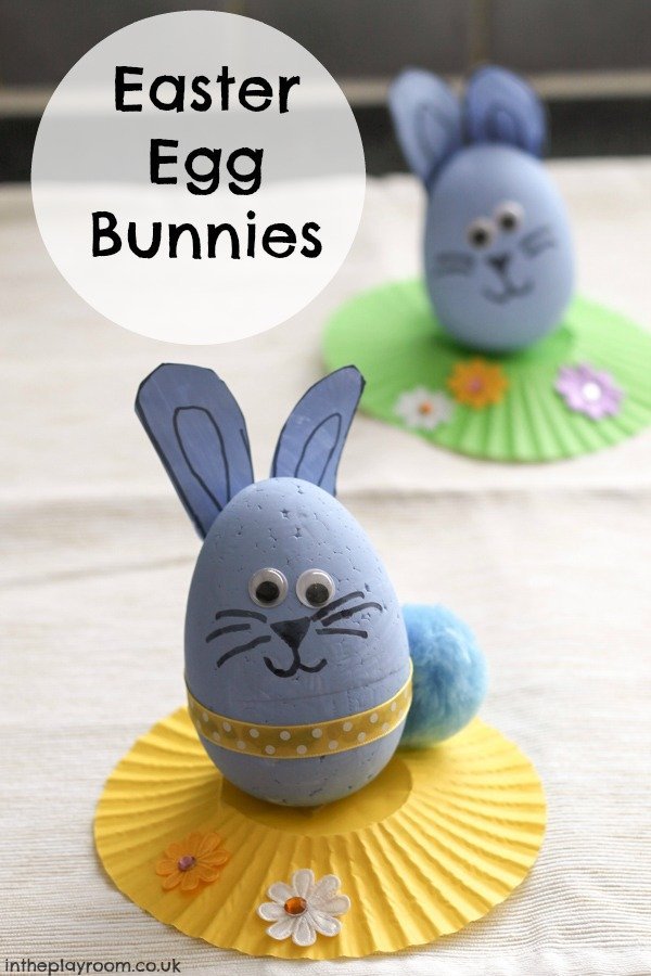 16 Kids Bunny Rabbit Easter Crafts- egg bunnies 