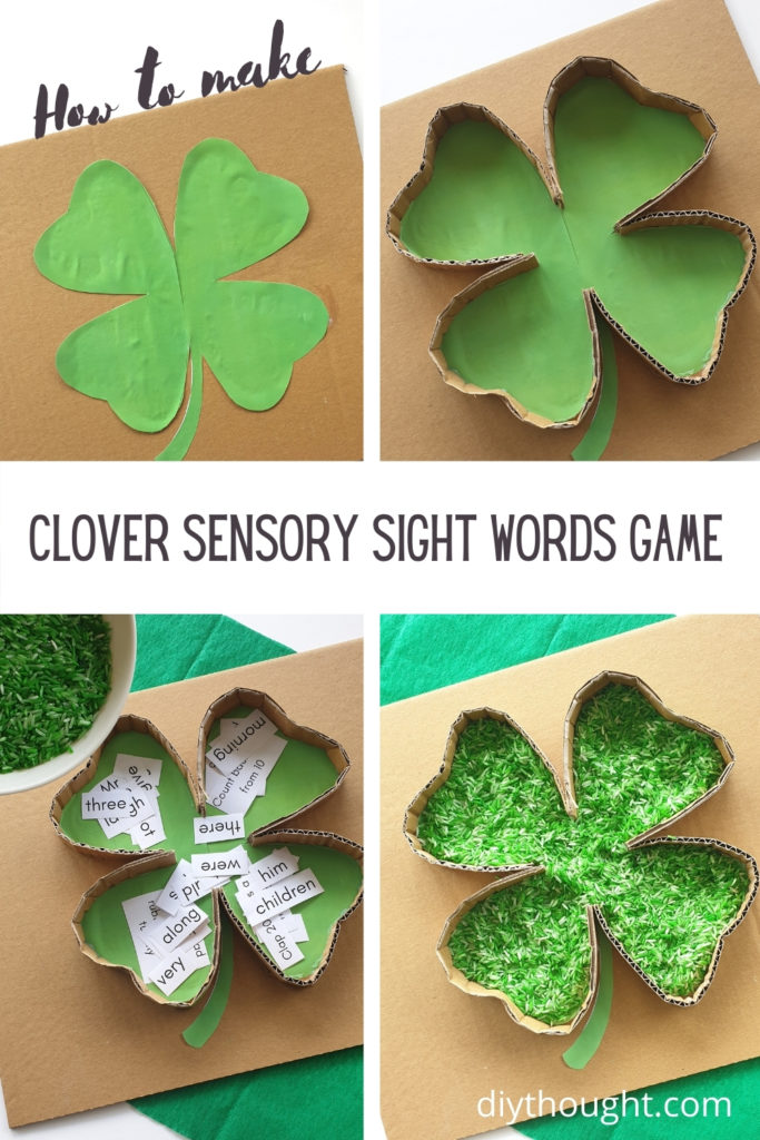 how to make clover sensory sight words game