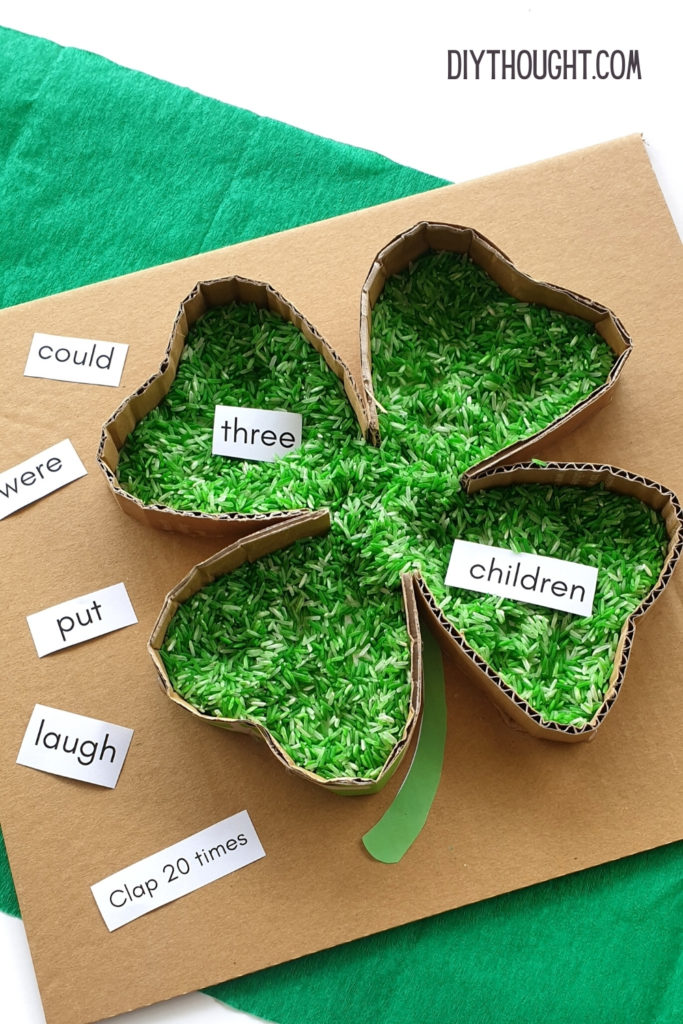 sensory clover sight word activity