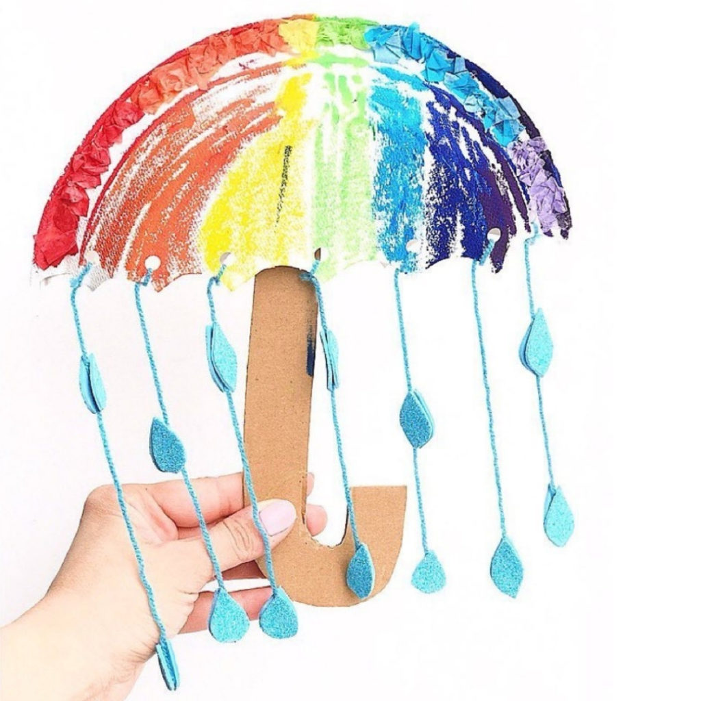 5 Fun Umbrella Crafts- paper plate umbrella
